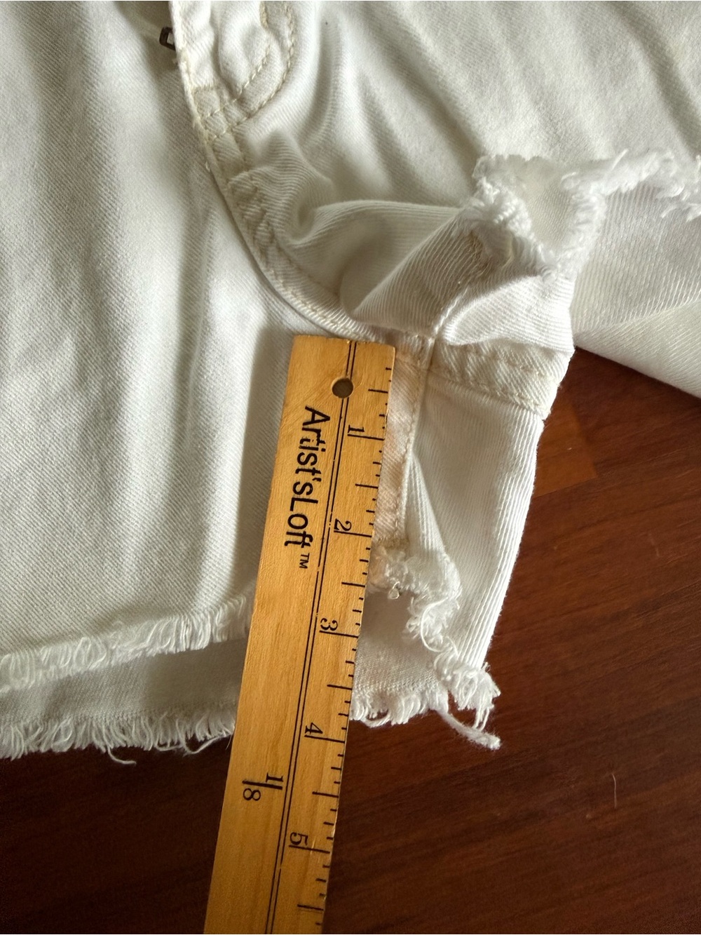 Free People White Frayed Hem Denim Shorts - Picture 3 of 5